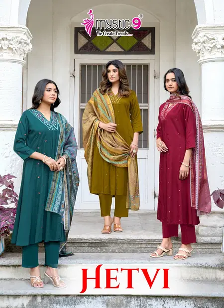 Hetvi Vol 1 By Mystic 9 Gajji Silk Kurti With Bottom Dupatta